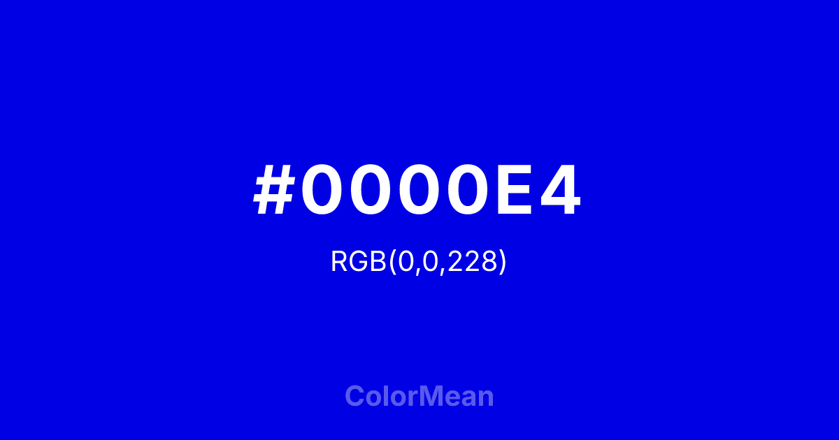 #0000E4 color swatch