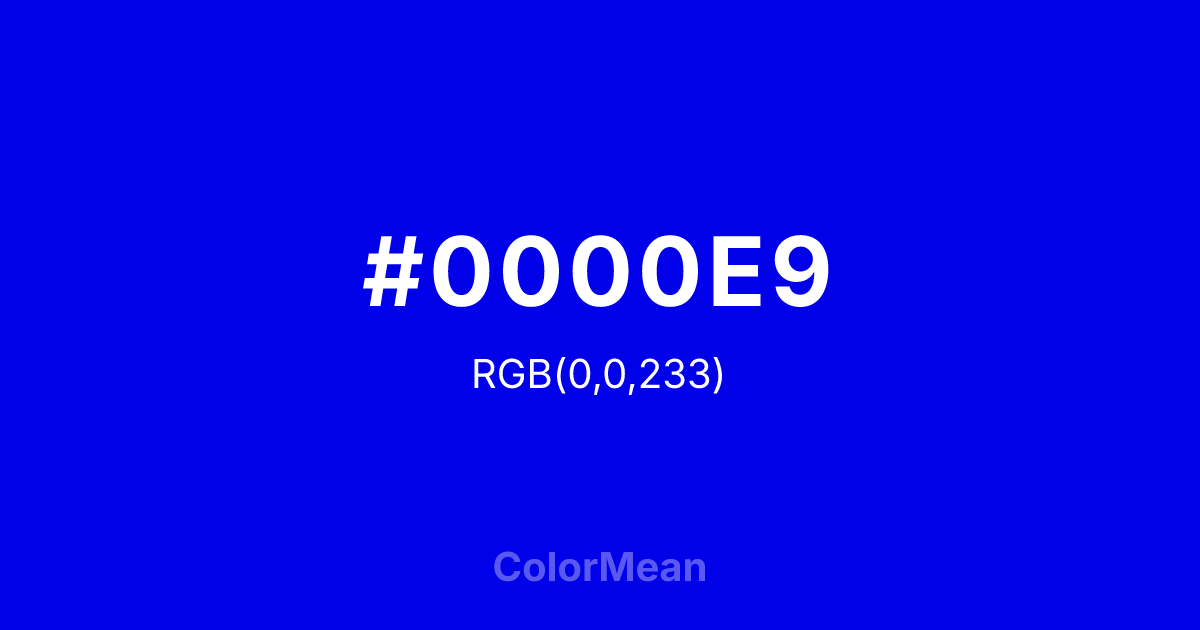 #0000E9 color swatch