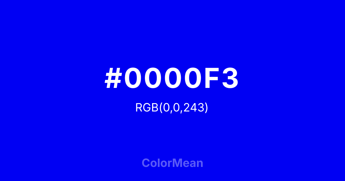 #0000F3 color swatch