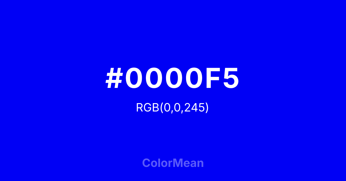 #0000F5 color swatch