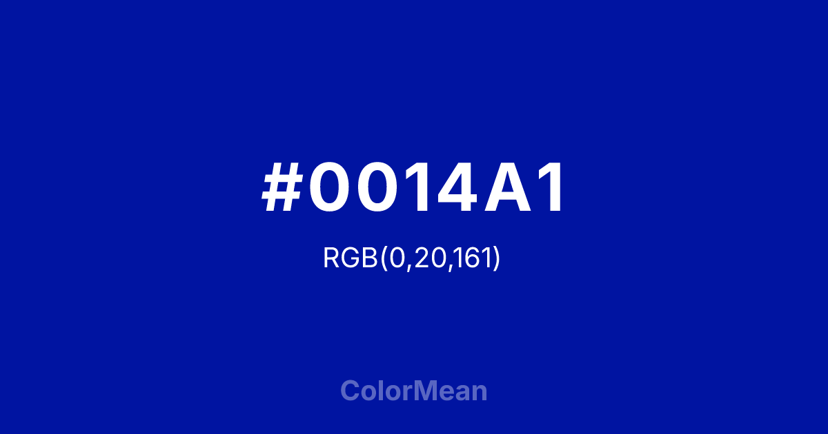 #0014A1 color swatch