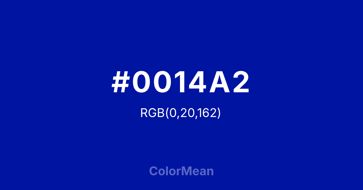 #0014A2 color swatch