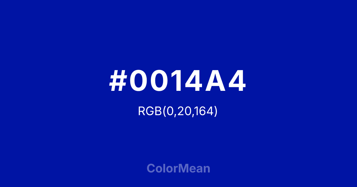 #0014A4 color swatch