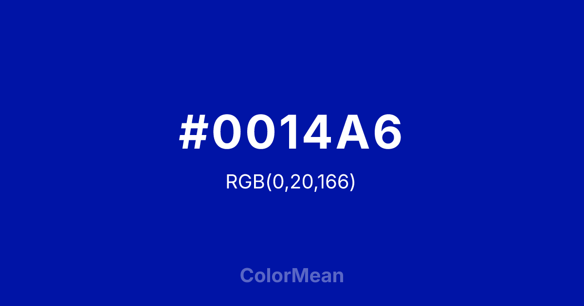 #0014A6 color swatch