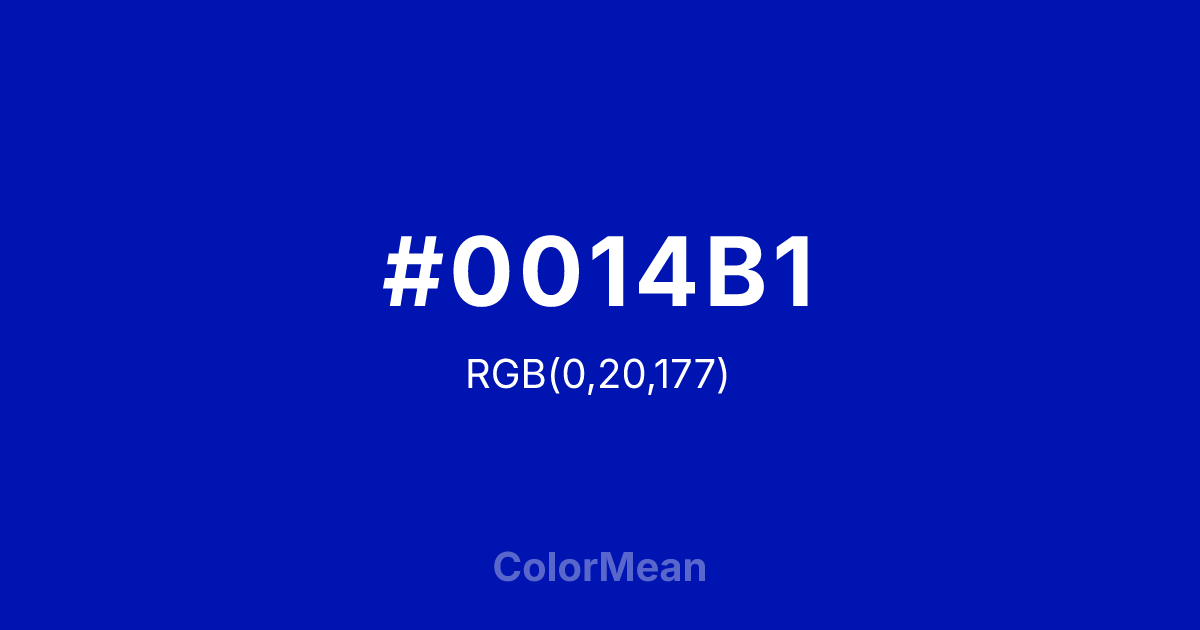 #0014B1 color swatch