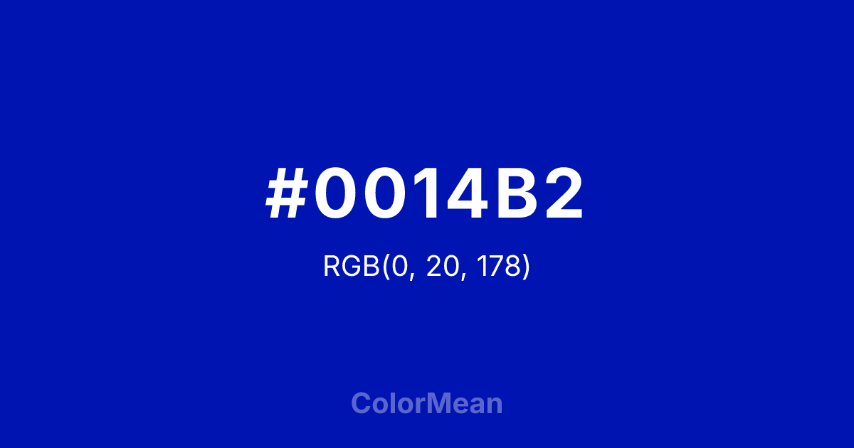 #0014B2 color swatch