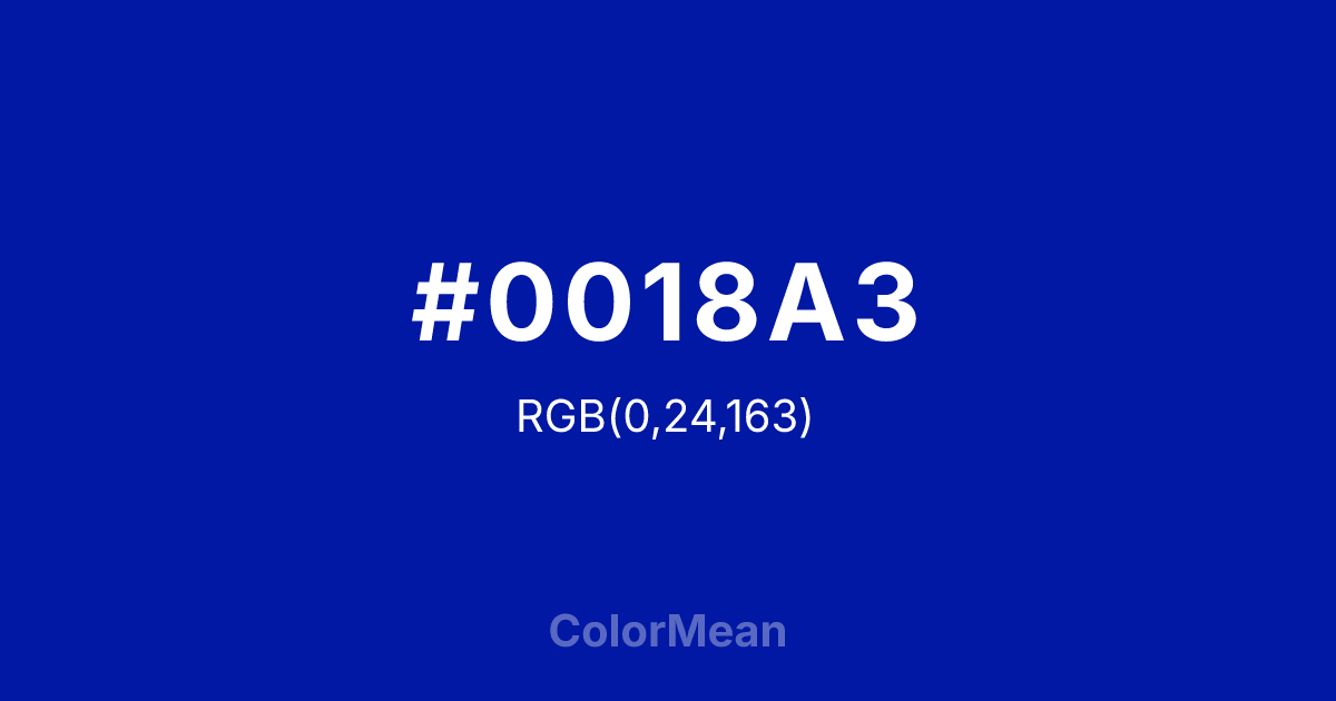 #0018A3 color swatch