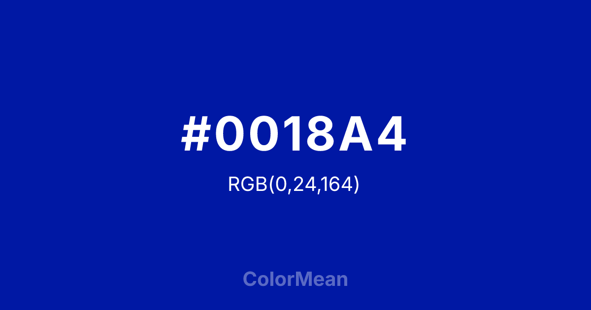 #0018A4 color swatch