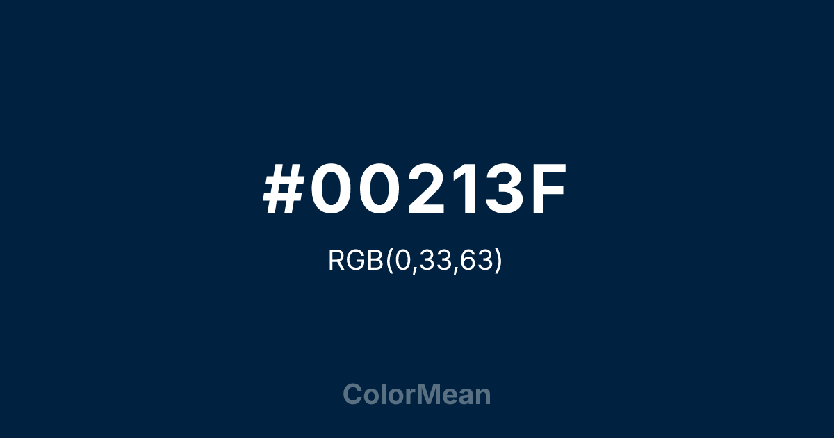 #00213F color swatch