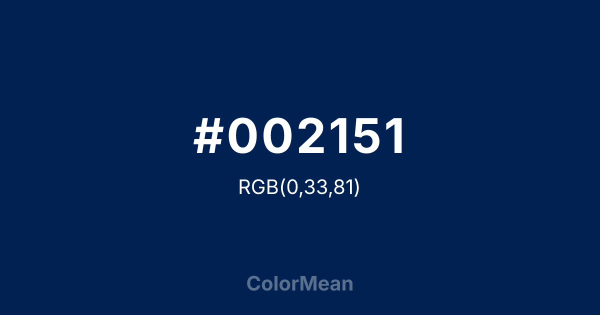 #002151 color swatch