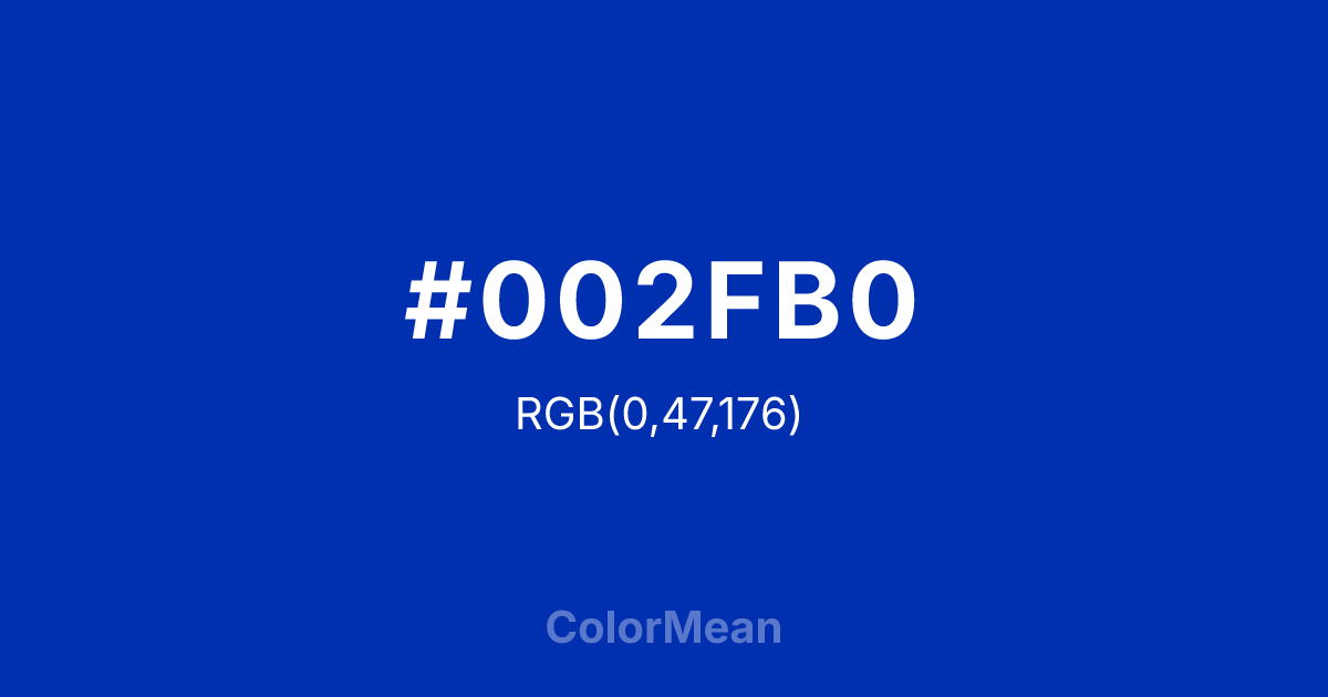 #002FB0 color swatch