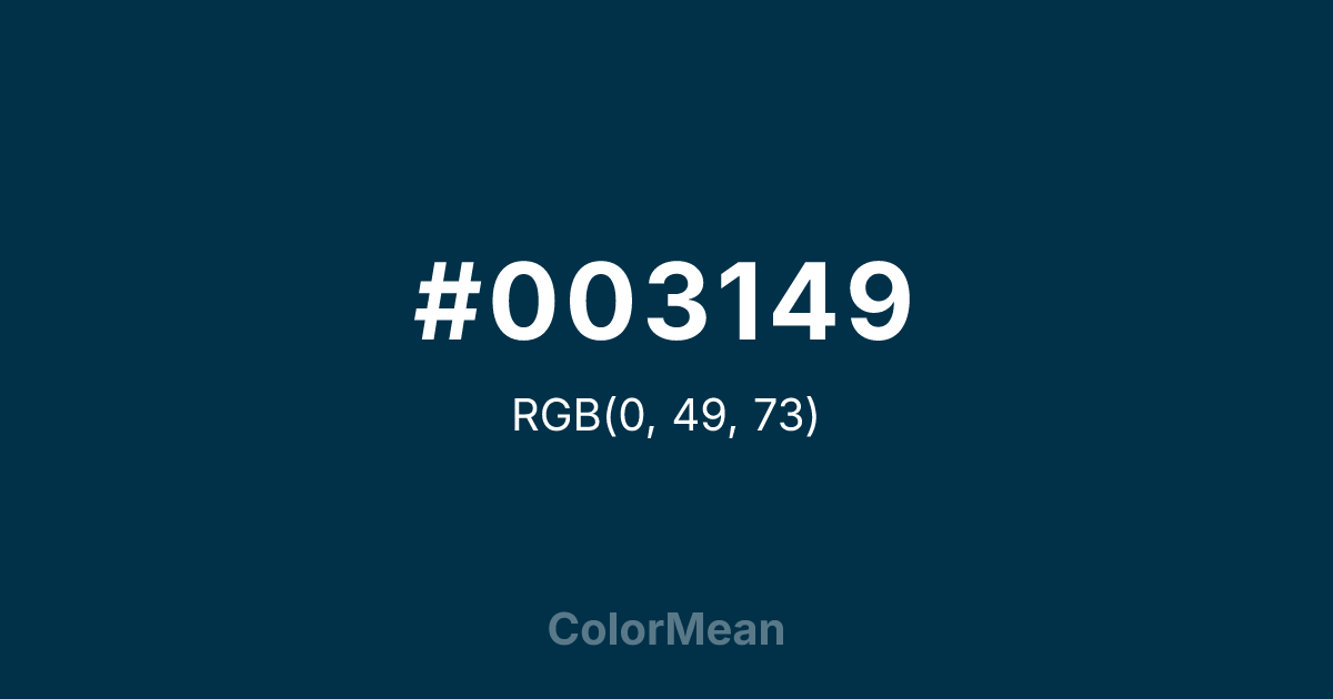 #003149 color swatch