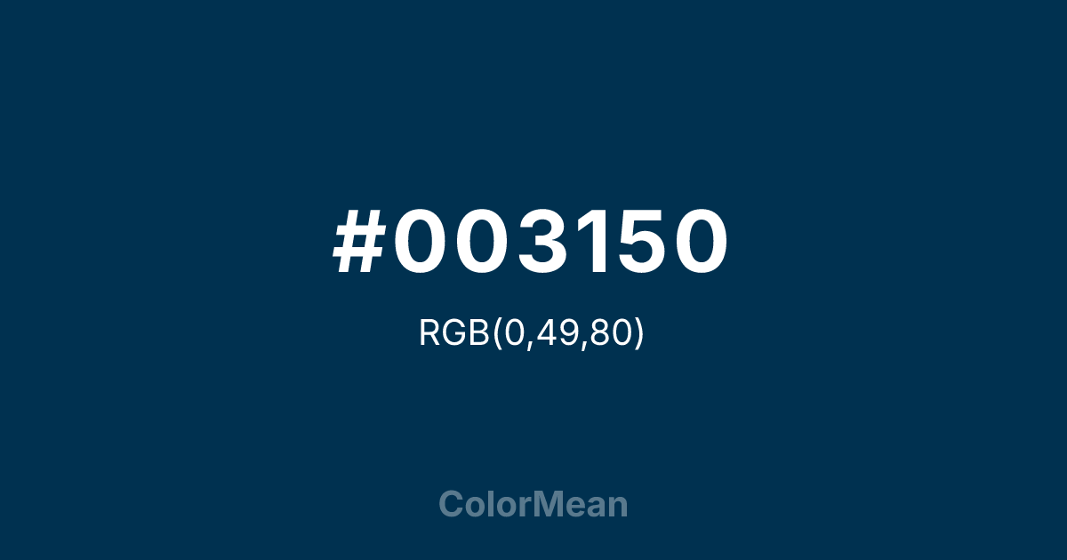 #003150 color swatch