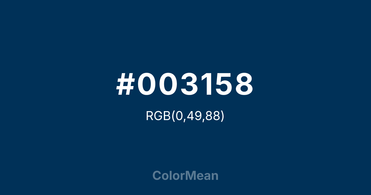#003158 color swatch
