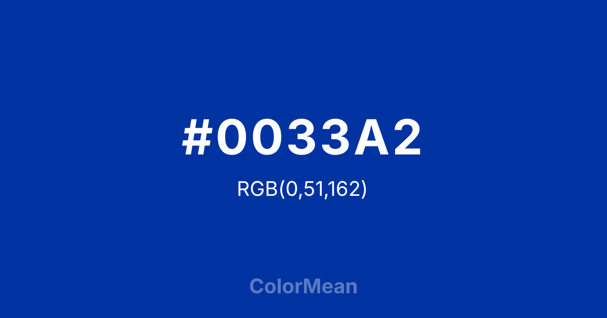 #0033A2 color swatch