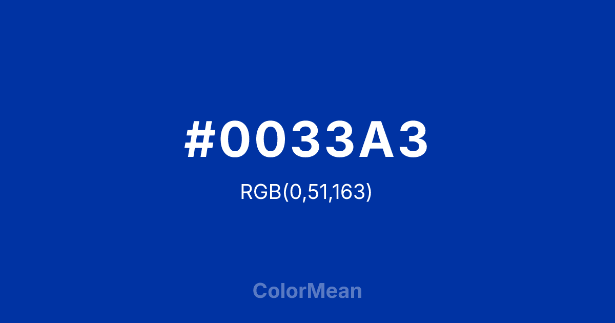#0033A3 color swatch