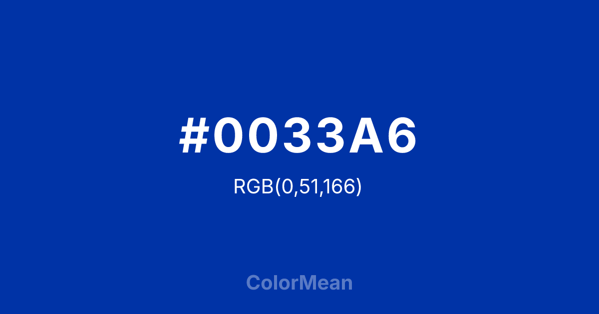 #0033A6 color swatch