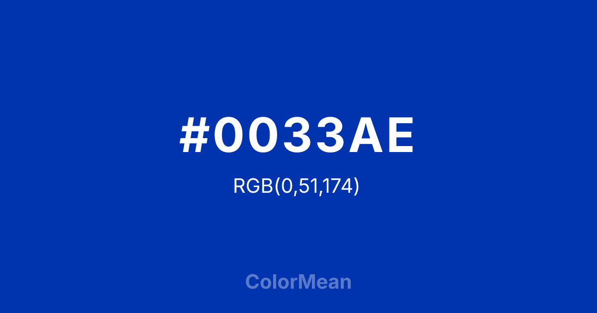 #0033AE color swatch