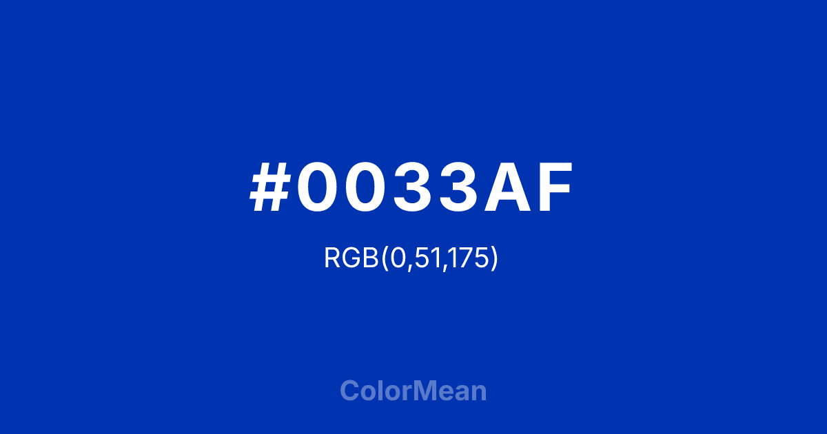 #0033AF color swatch