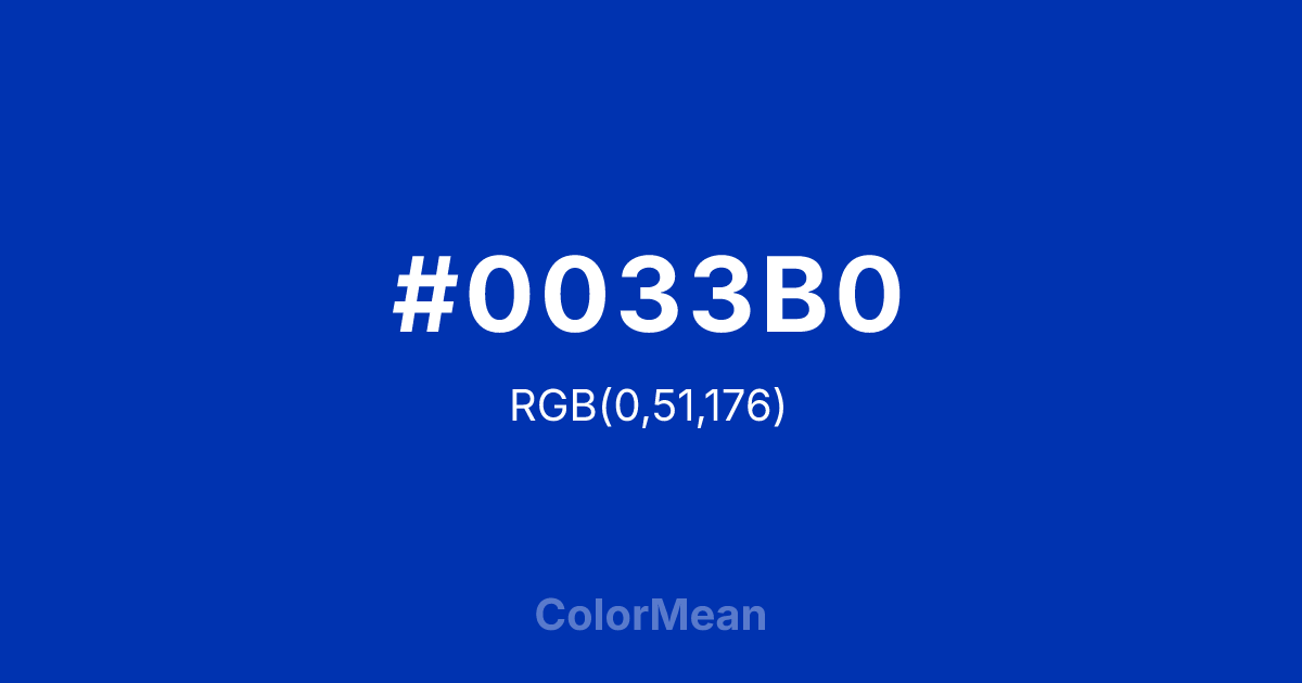 #0033B0 color swatch