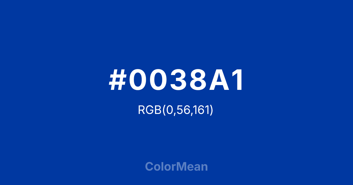 #0038A1 color swatch