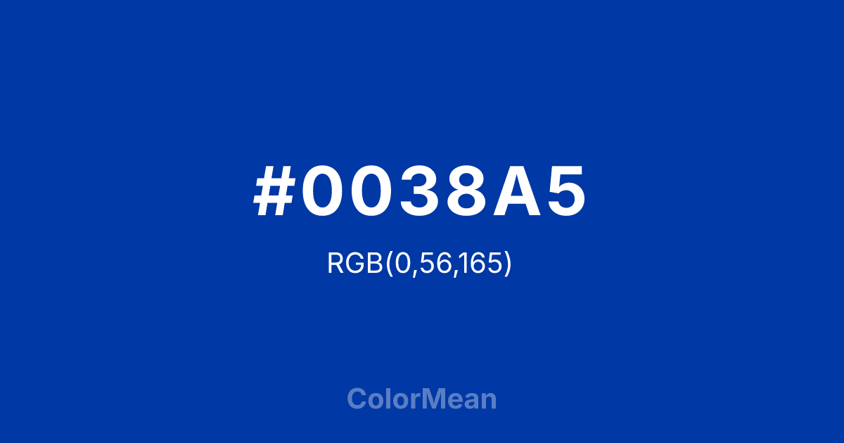 #0038A5 color swatch