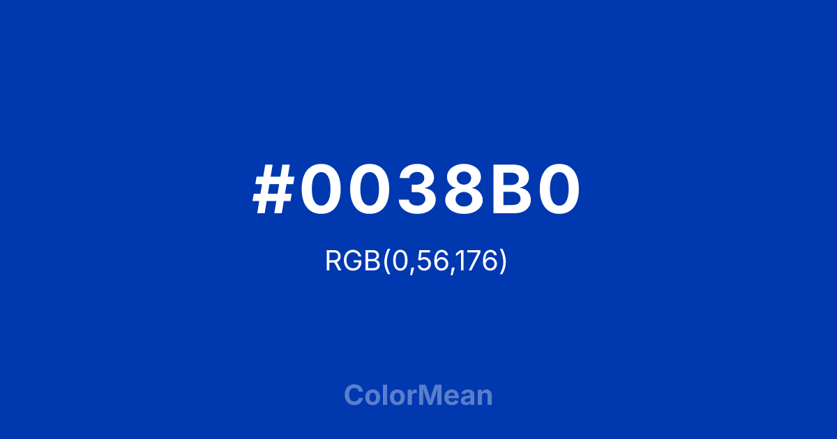 #0038B0 color swatch