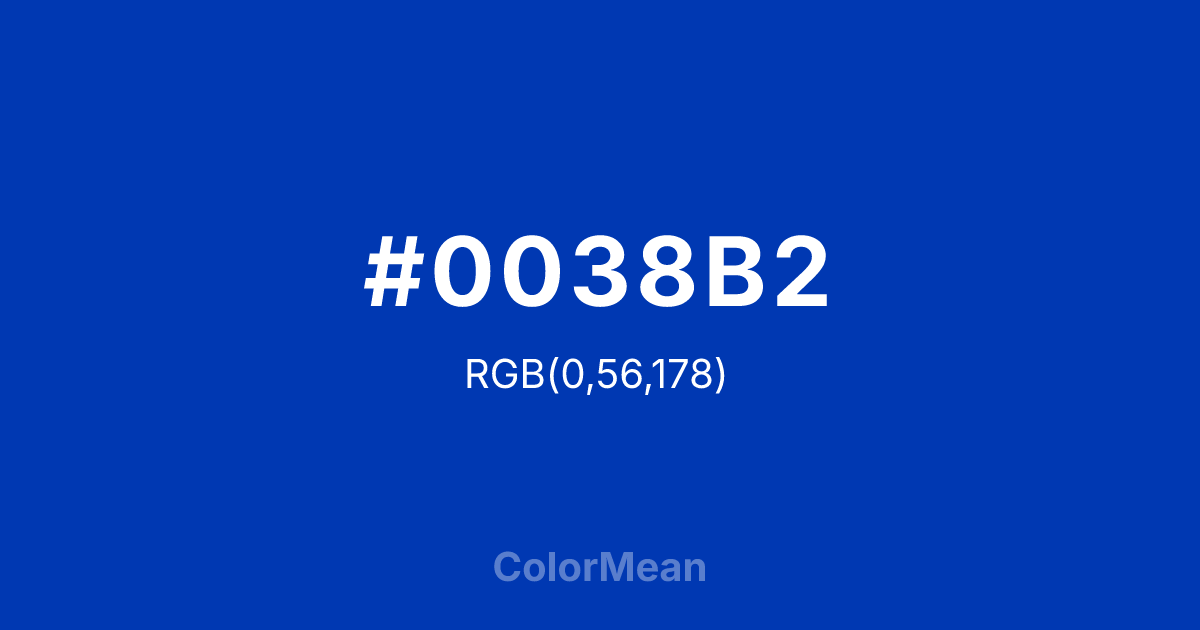 #0038B2 color swatch