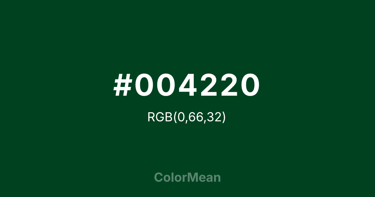 #004220 color swatch