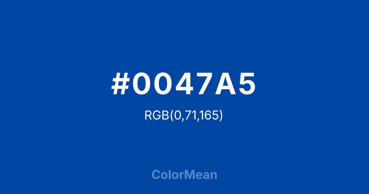 #0047A5 color swatch