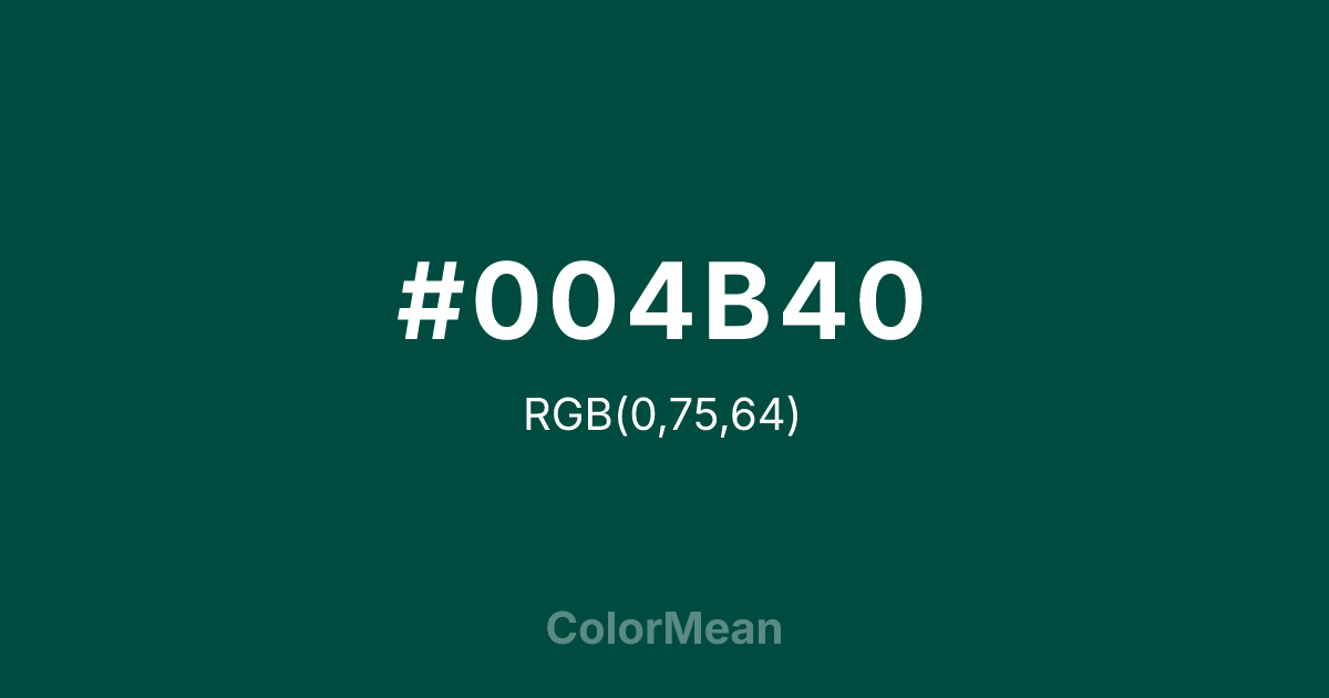 #004B40 color swatch