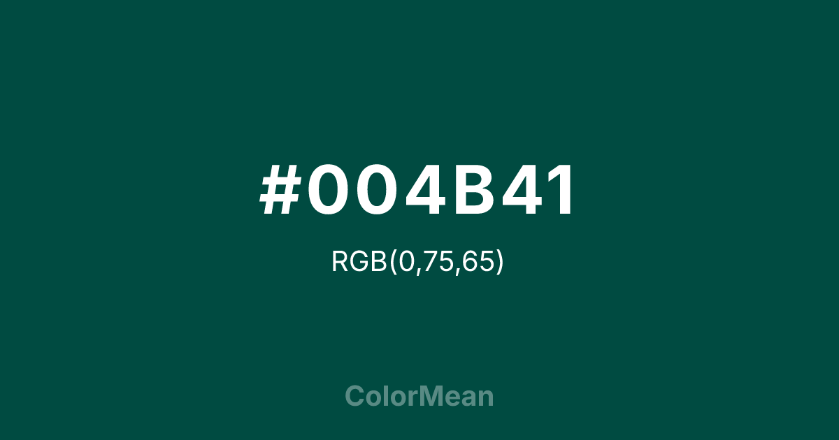 #004B41 color swatch