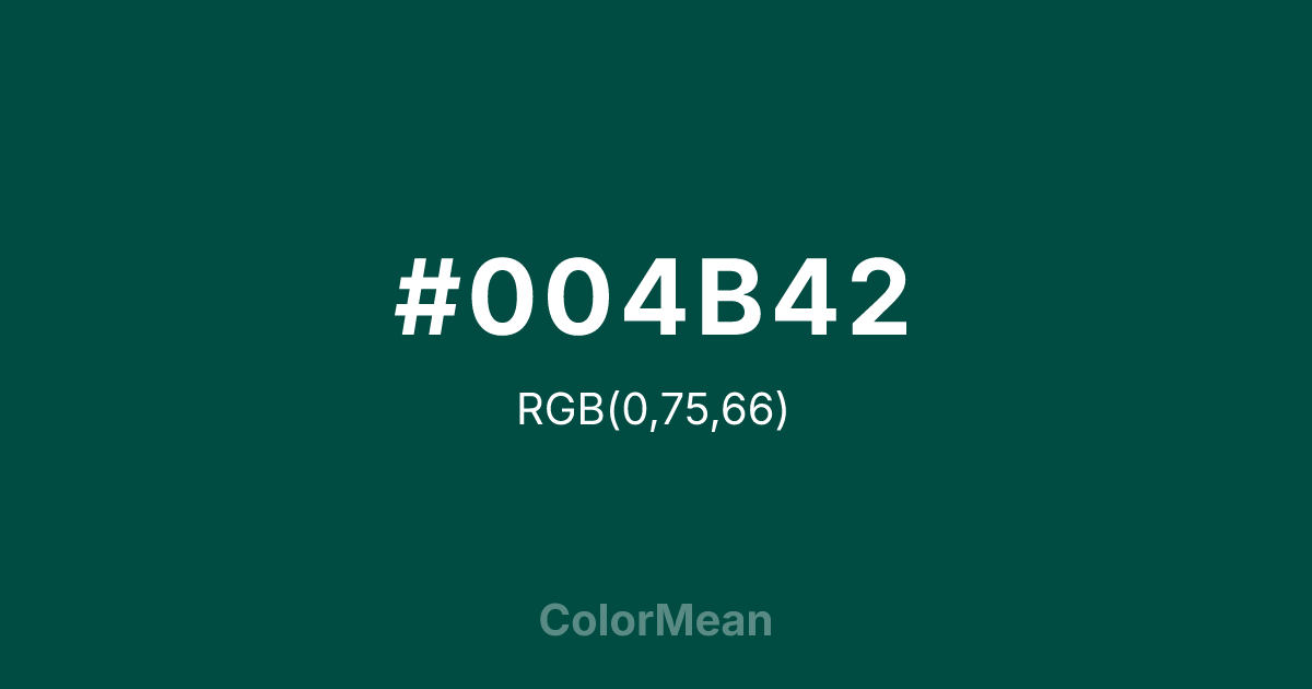 #004B42 color swatch