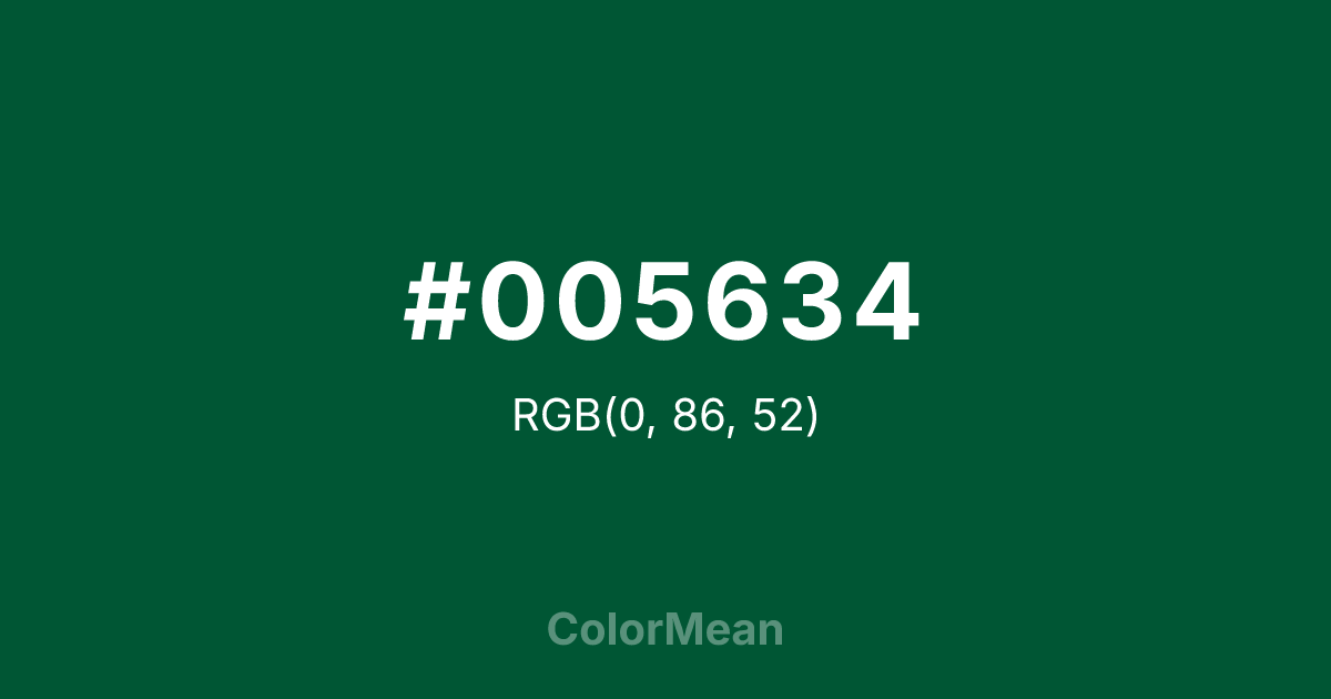 #005634 color swatch