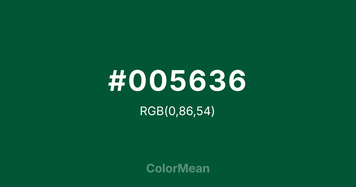 #005636 color swatch