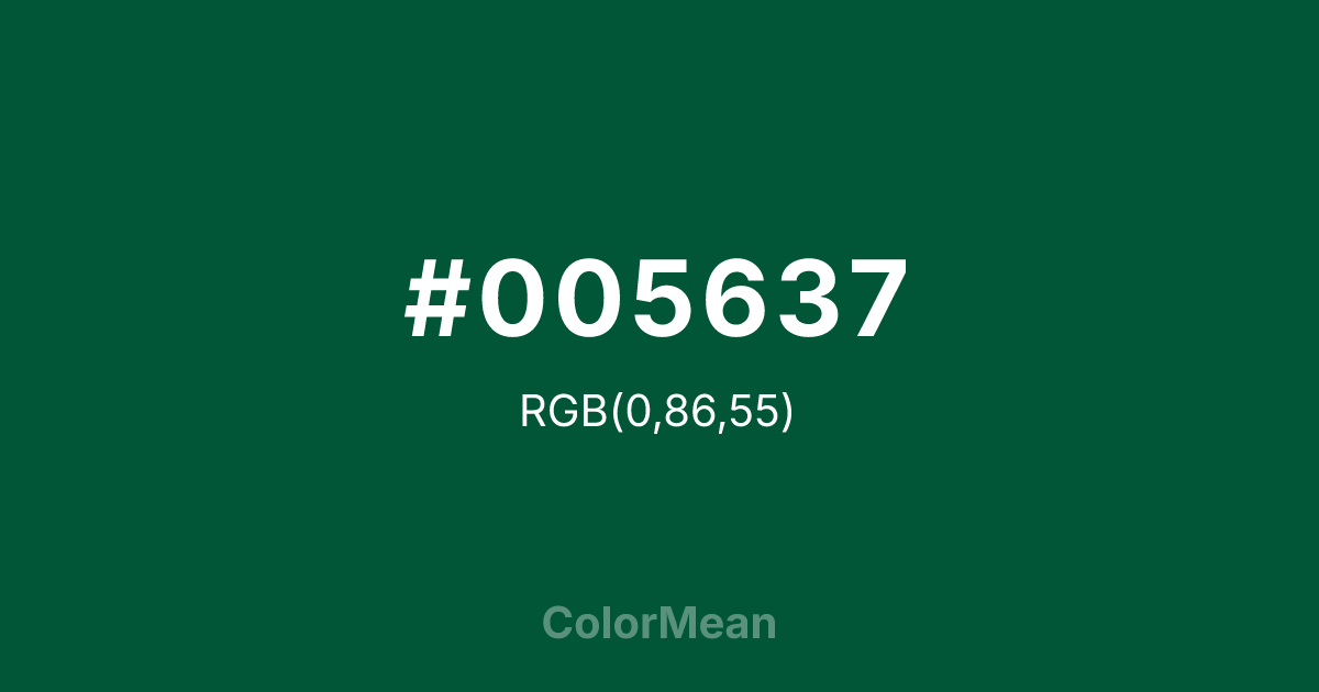 #005637 color swatch