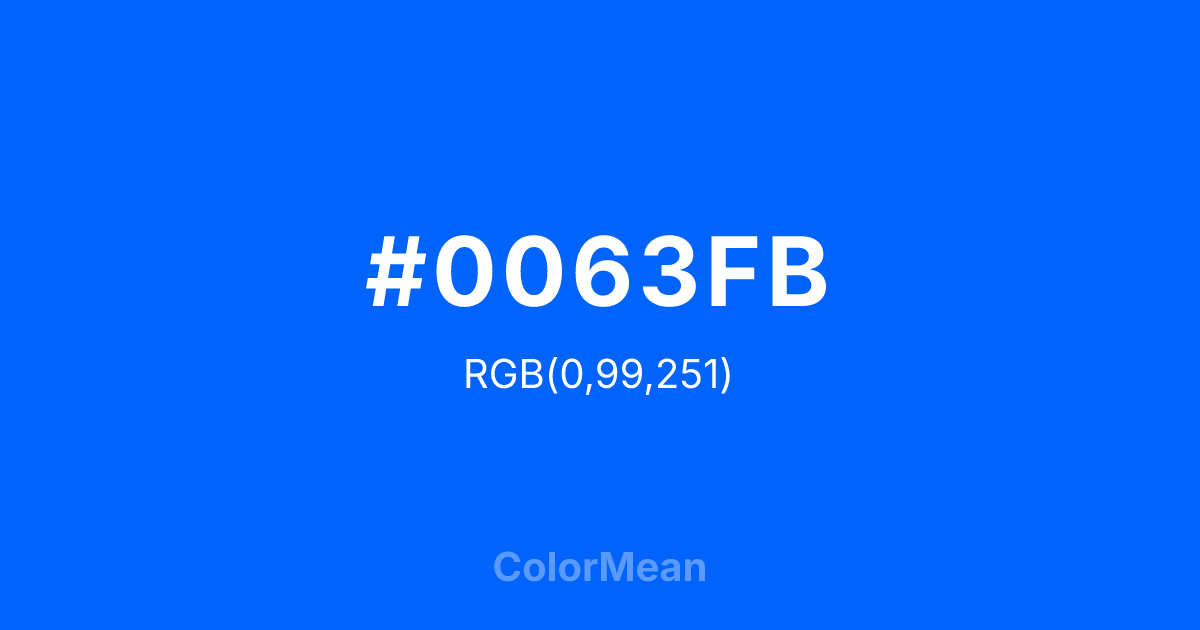 #0063FB color swatch