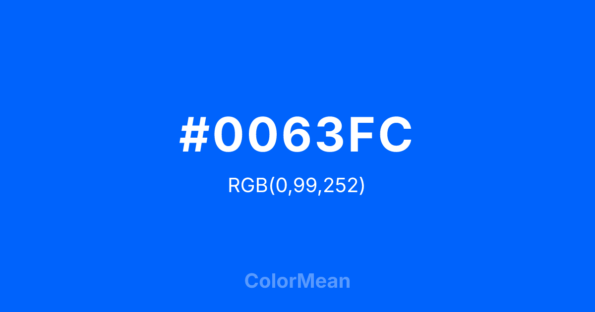 #0063FC color swatch
