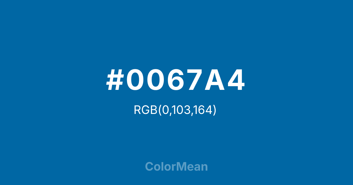 #0067A4 color swatch