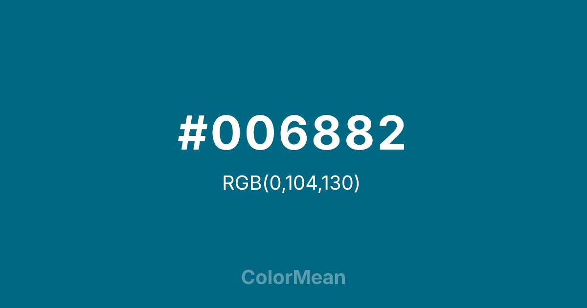 #006882 color swatch