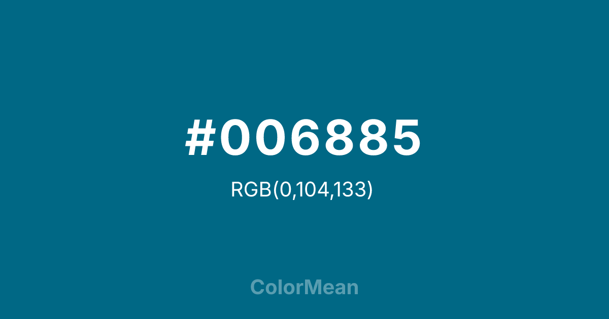 #006885 color swatch