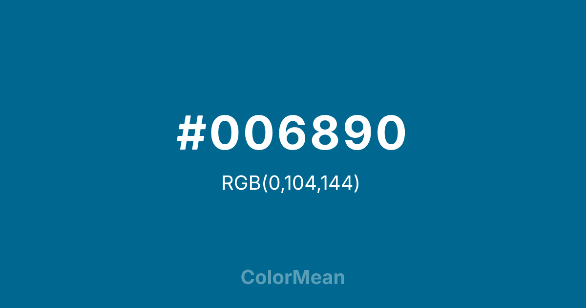 #006890 color swatch