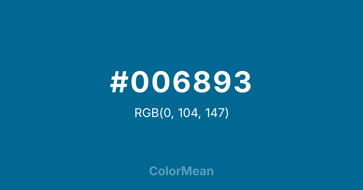 #006893 color swatch
