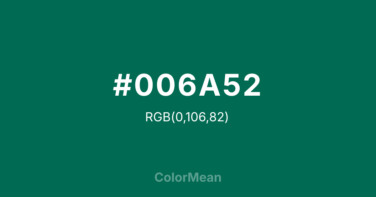 #006A52 color swatch