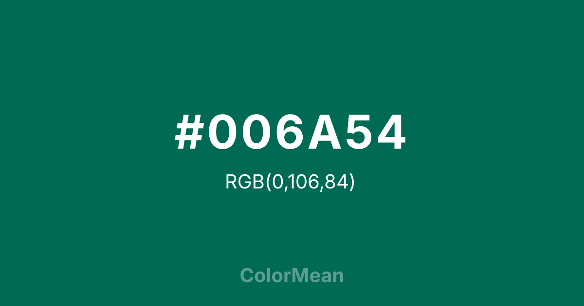 #006A54 color swatch