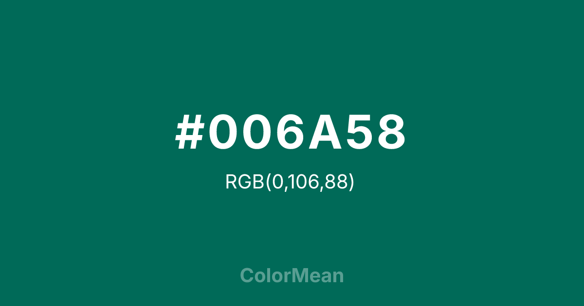 #006A58 color swatch
