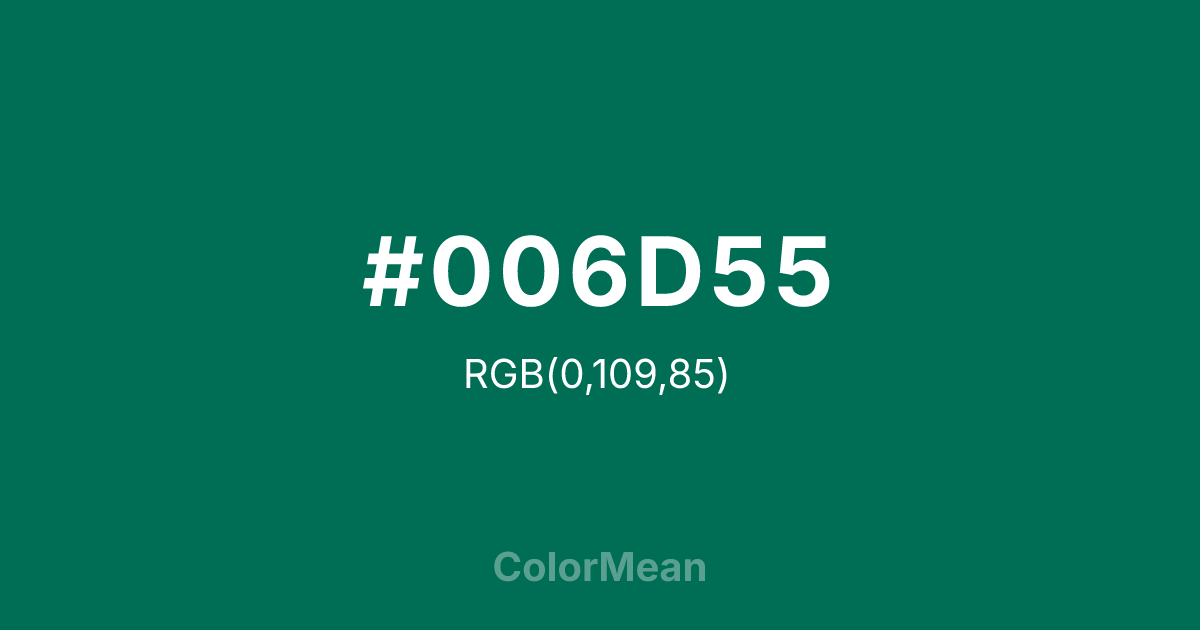 #006D55 color swatch