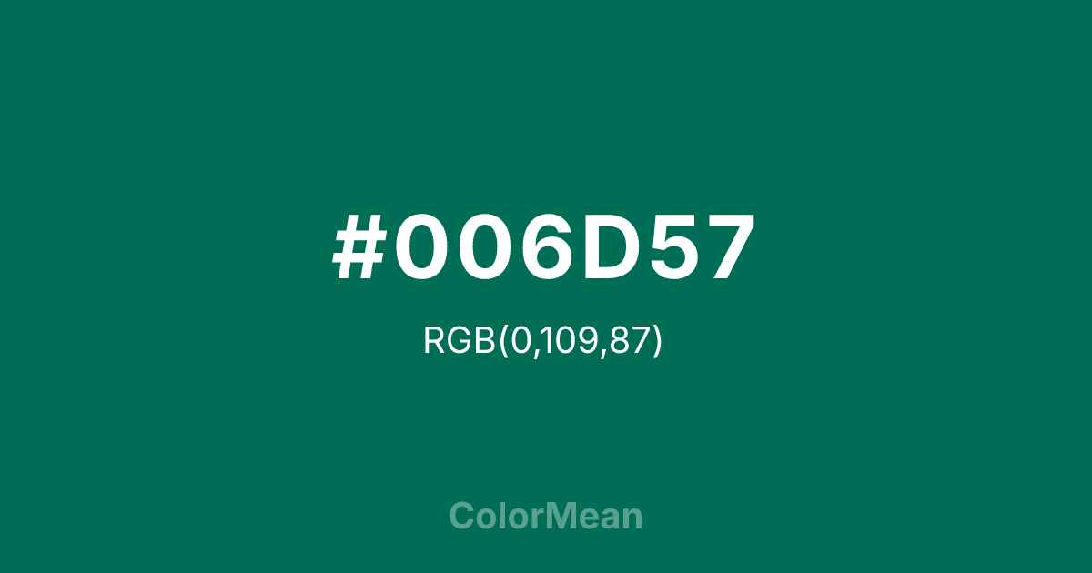 #006D57 color swatch