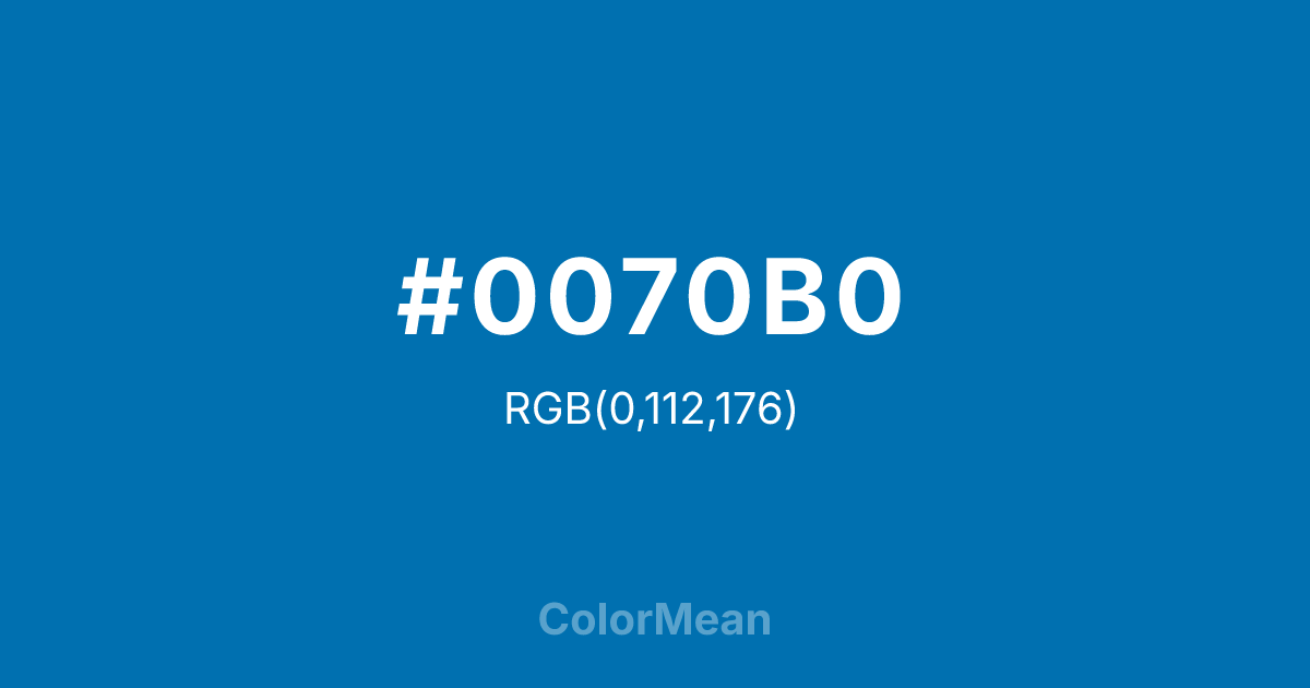 #0070B0 color swatch