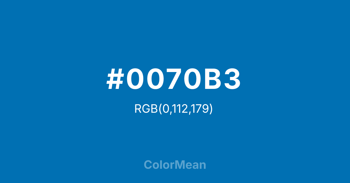 #0070B3 color swatch